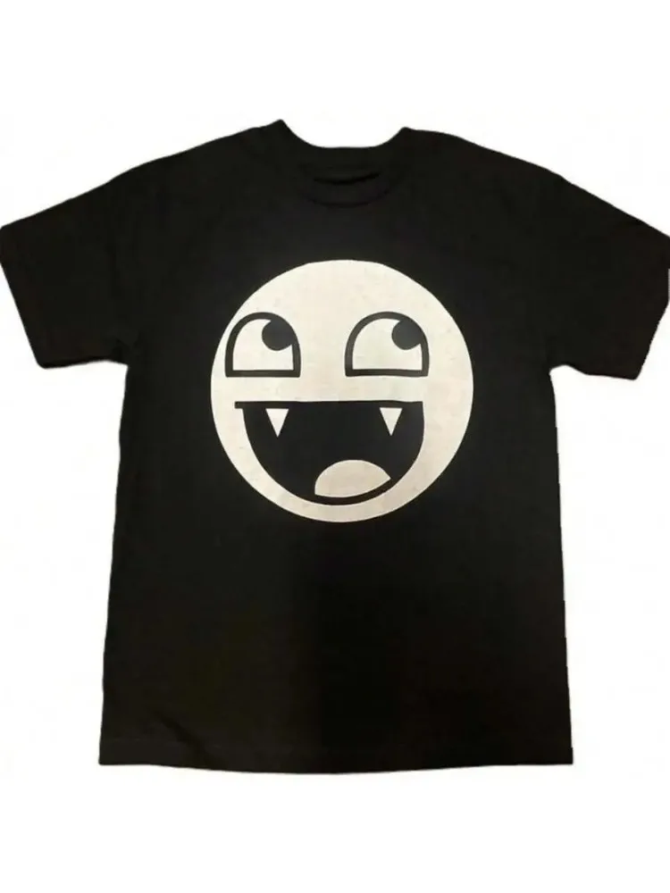 NEW Epic Face Vampire T Shirt Y2K Goth Emo Scene Tapout Relaxed Soft,Casual Short Sleeved T-Shirt