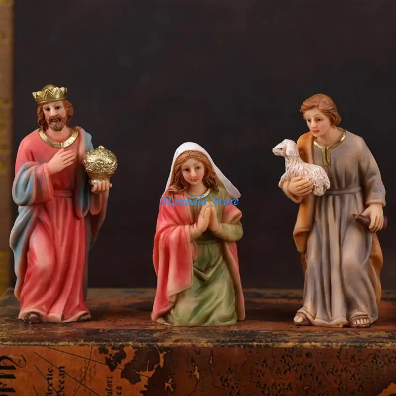U2JC Christmas Nativity Figurines,Table Ornament Religious Christmas Decorations
