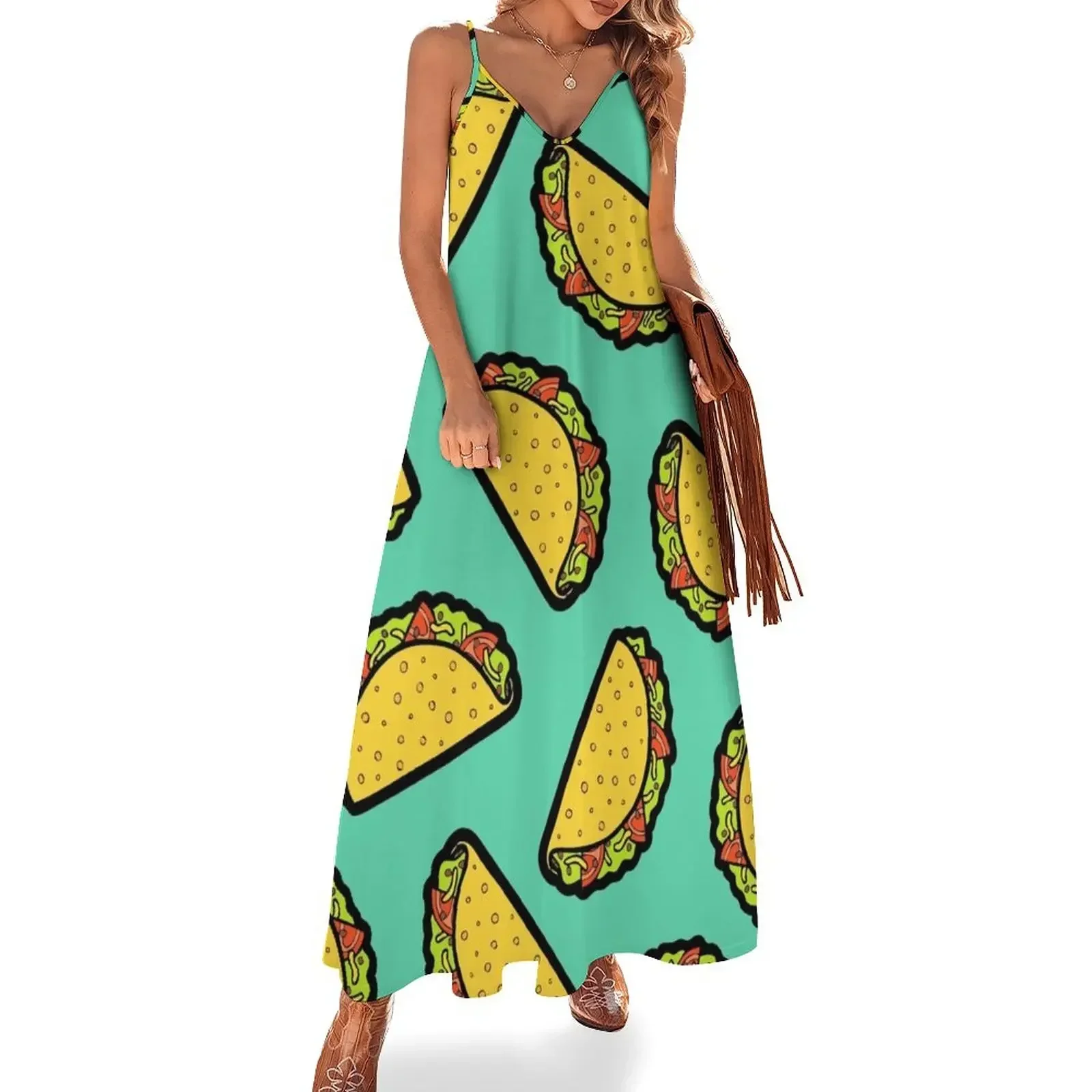 

It's Taco Time! Sleeveless Dress women's evening dress 2025 long sleeve dresses Dress women