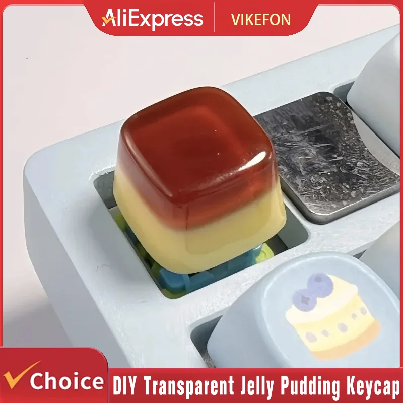 

DIY Transparent Jelly Pudding Keycap Personalized Cross Shaft Mechanical Keyboard Key Caps Original Dripping 1Pc