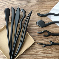 Retro Style Hairpins Simple Natural Black Sandalwood Hair Sticks Women Girls Chopstick Hair Clips Pins Jewelry Hair Accessories