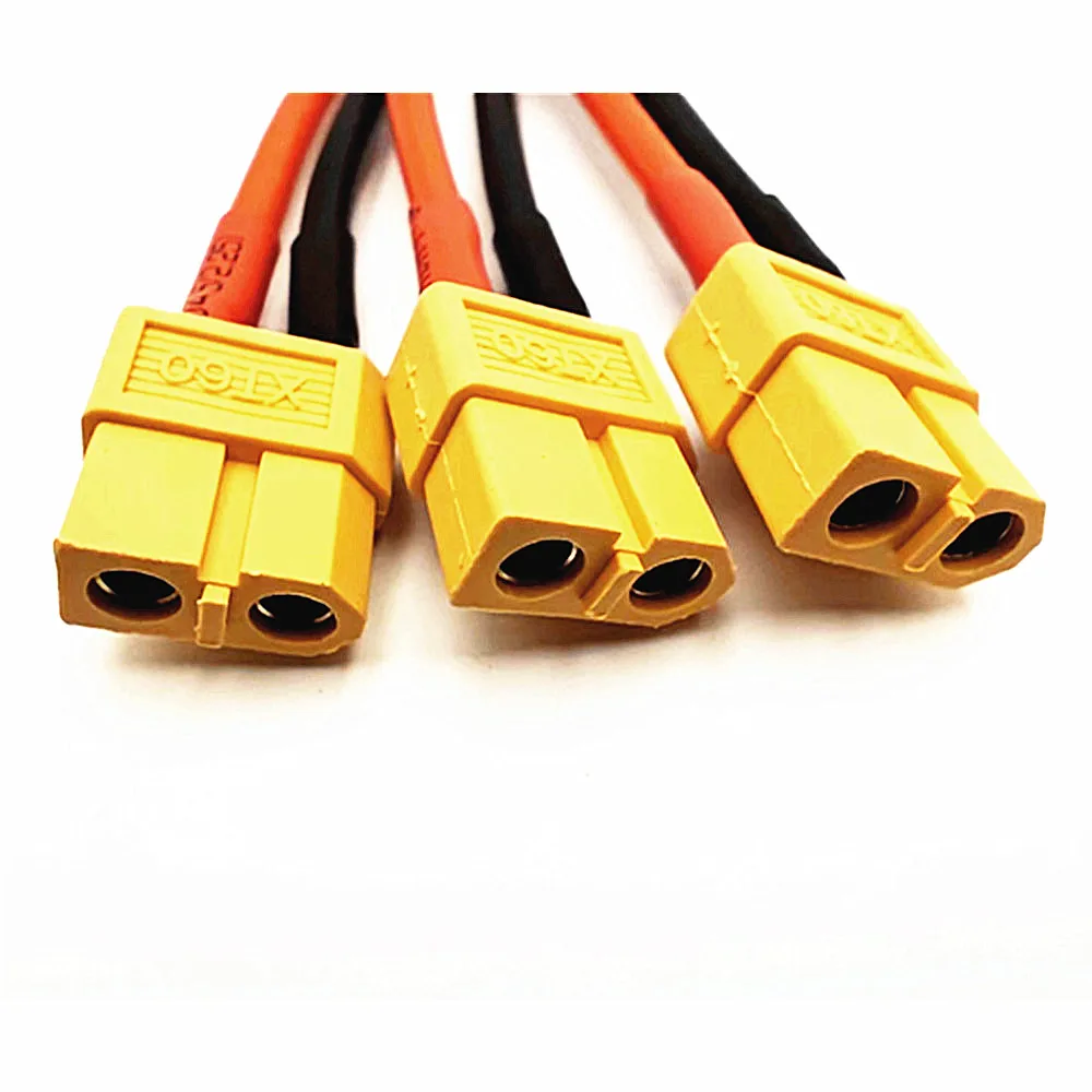 XT60 Parallel Battery Connector Male/Female Cable 1 to 2 1 to 3 Dual   Extension Y Splitter Silicone Wire 14AWG for RC Battery