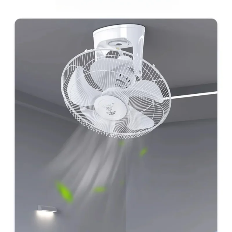 Room Fan Student Dormitory Air Cooler 220V 16inch/18inch Ceiling Fan 360° Shaking Head Wall Mounted Fan Trong Wind Power Cooling