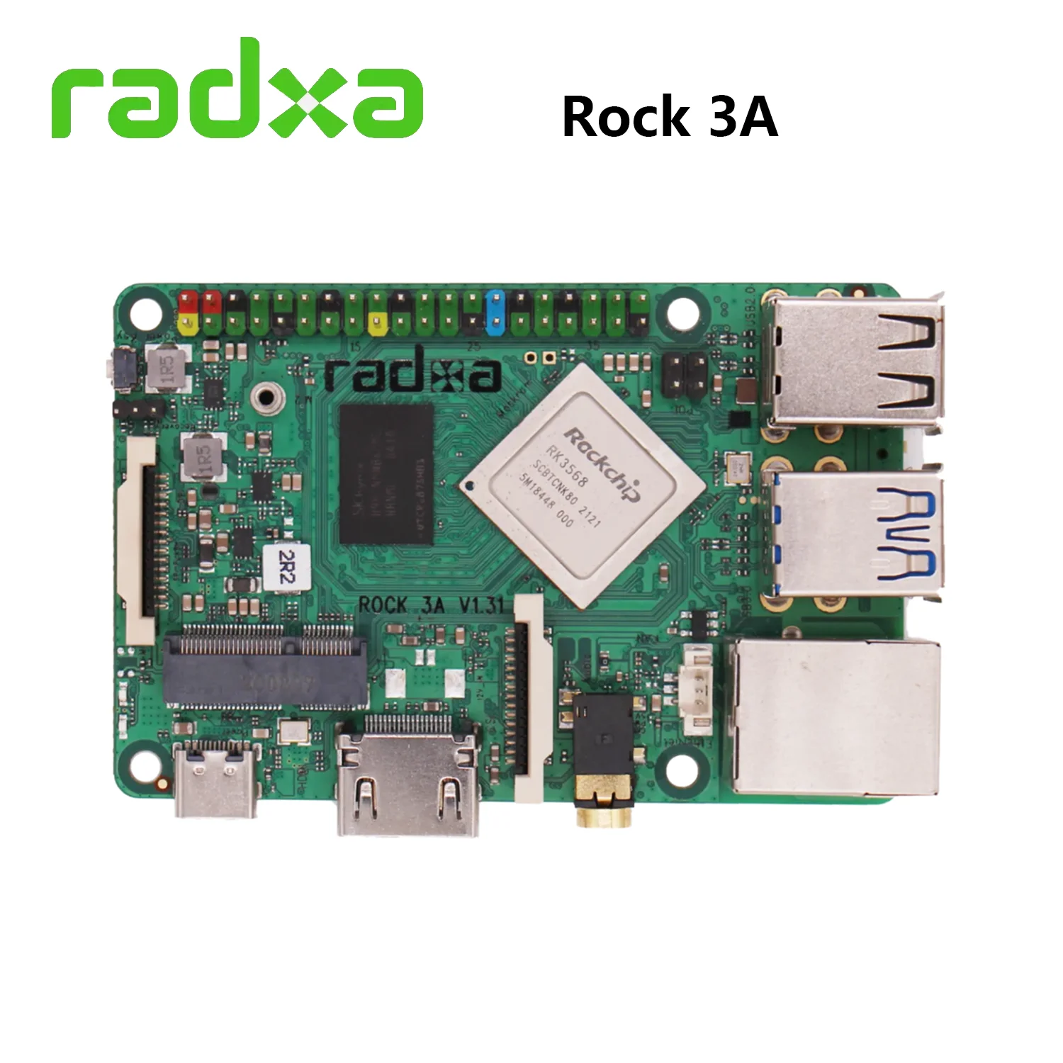 Radxa ROCK 3A Quad-core 64bit Arm Rockchip RK3568 SoC 4K Development Board