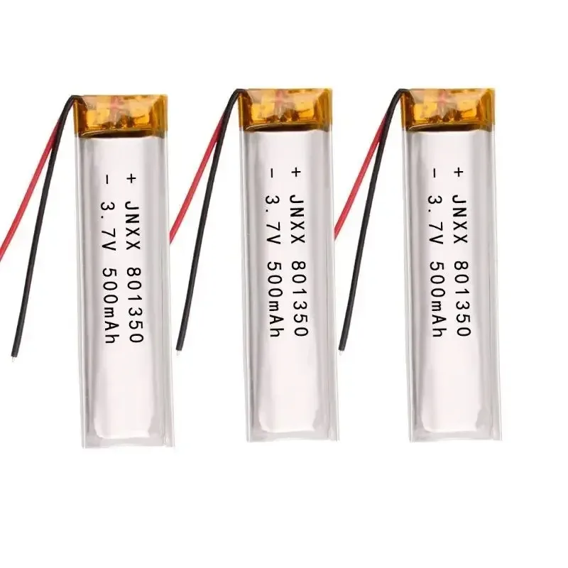 3.7V 801350 500mah Polymer Lithium Battery with Protection Board Used for Small Fan Electric Toothbrush Bluetooth Headset Light
