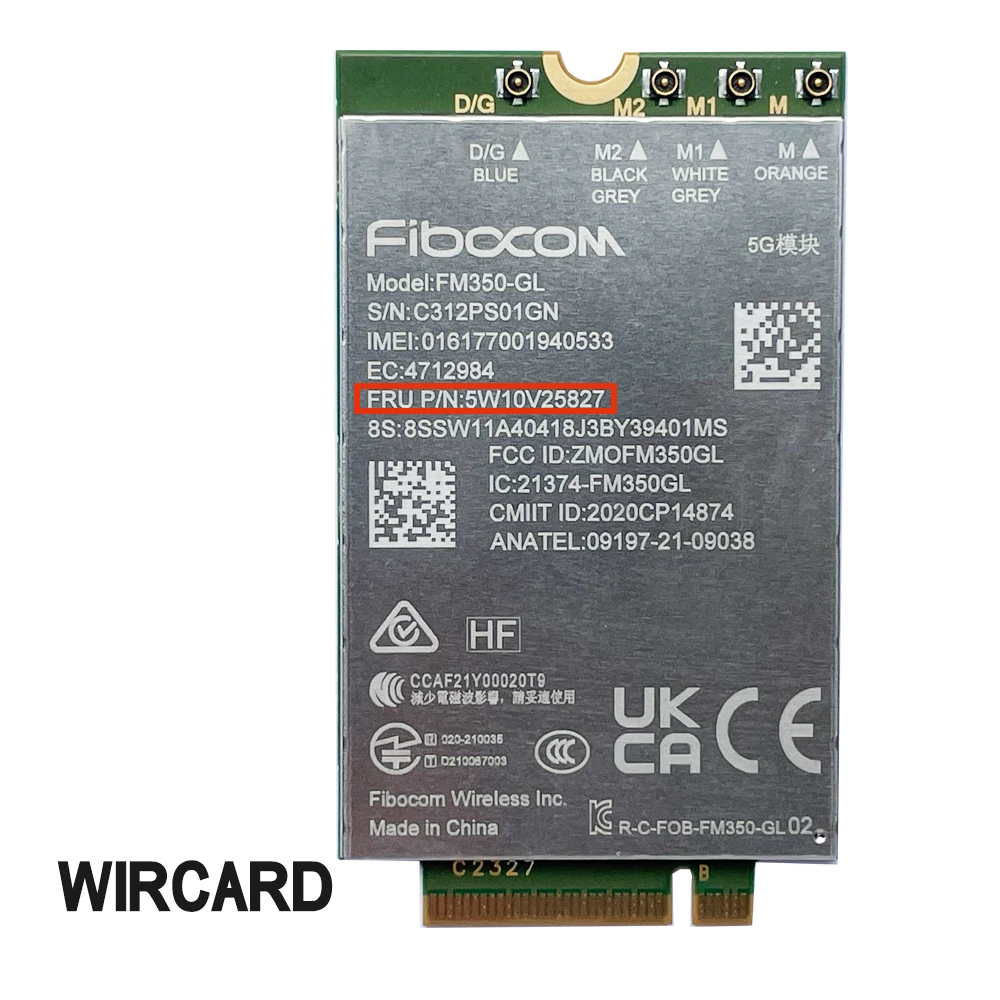 Imagem -02 - Módulo do Carbono para Thinkpad Fm350-gl 5g nr M.2 Sub6 Módulo 5g Fru 5w10v25827 p1 Gen5 T14s X13 Gen3 x1 Carbono 7o Gen x1 Yoga 7ª Geração