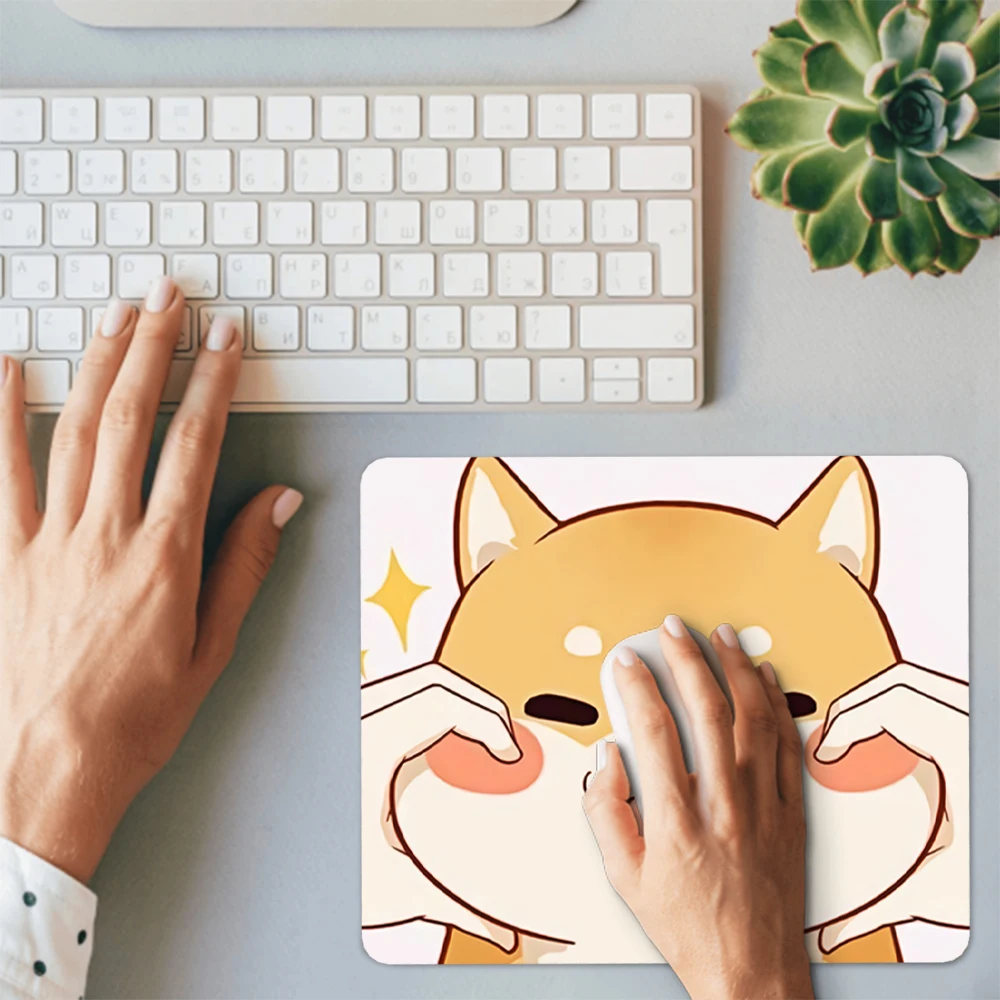 Jogo bonito do mouse almofada pequeno corgi shiba inu acessórios para computador deskmat mousepad gamer teclado esteiras anime mause almofadas kawaii laptops