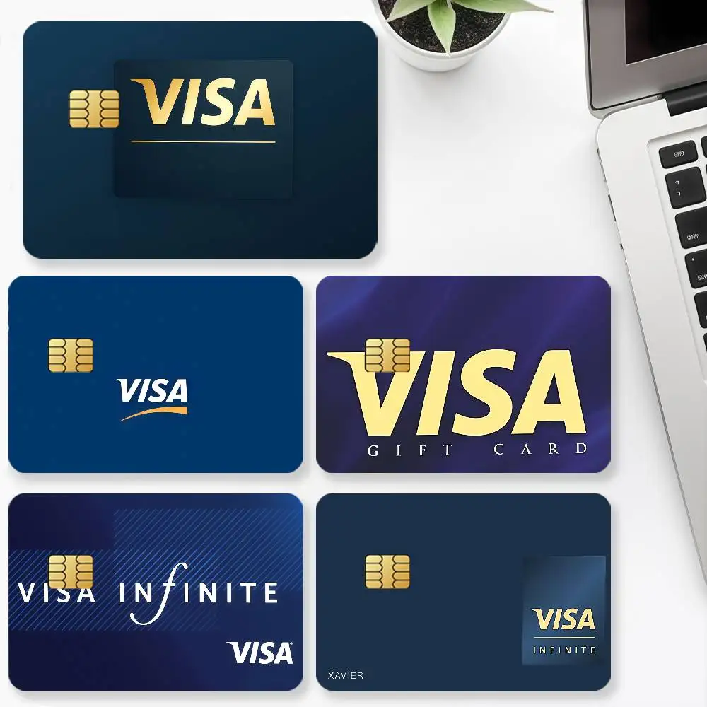 VISA Credit Card for Bank Debit Decorative Protection 4PCS Anti-scratch Waterproof Stickers Bus Subway Library