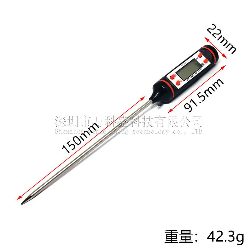 50PCS Kitchen Oil Thermometer Barbecue Baking Temperature Measurement Electronic Food Thermometer Temperature Pen Tp101 Black