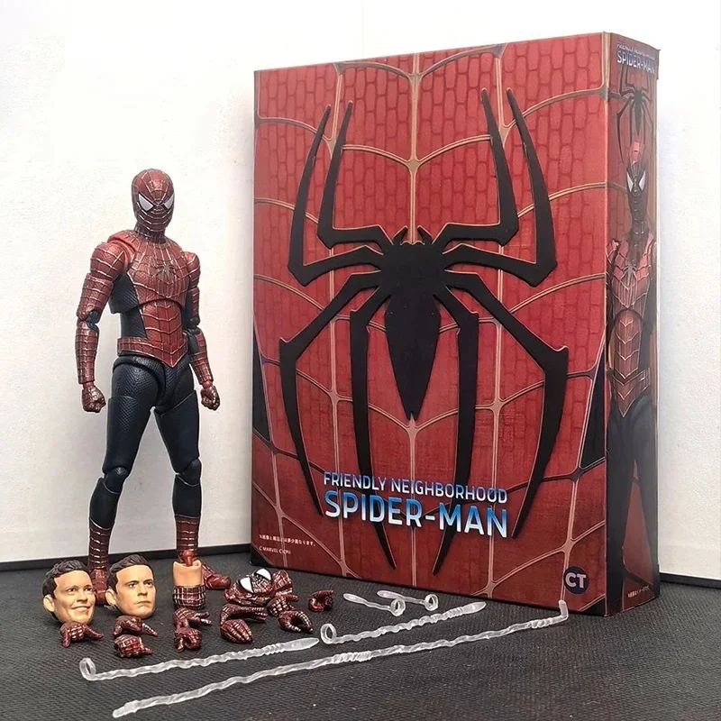 14cm Spiderman Peter Parker Spider-Man 2 Tobey Maguire Action Figures Anime Shf Movable Joint Model Doll Set Collection For Gift