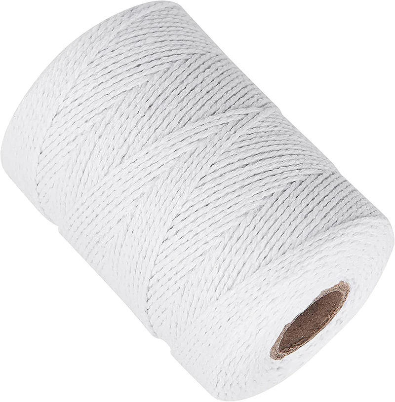 C2 White Cotton Twine 200meter 2mm Thick String Kitchen Cooking Rope For Meat And Roasting Natural Twine String For Craft Garden