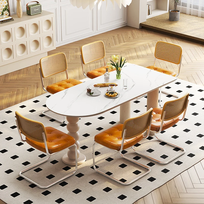 Cream Style Modern Simplicity Dining Tables Originality Luxury Restaurant Dining Tables Kitchen Home Furniture Bordservice HBDT