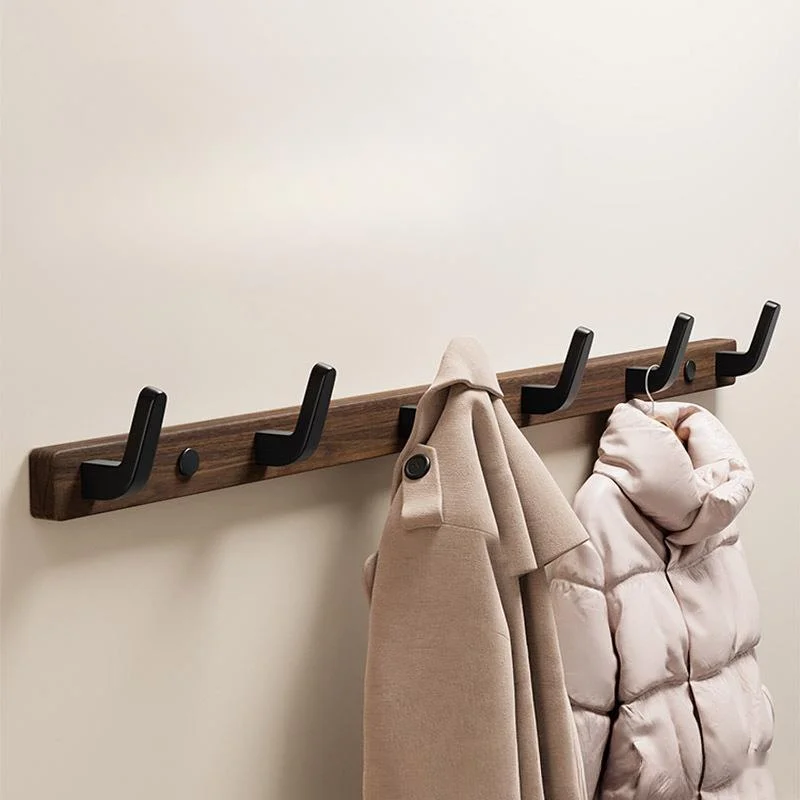 

Free Punching Clothes Hook Solid Wood Wall Mounted Coat Rack Multifunctional Hanger For Bags Stable Load-bearing Storage Shelves