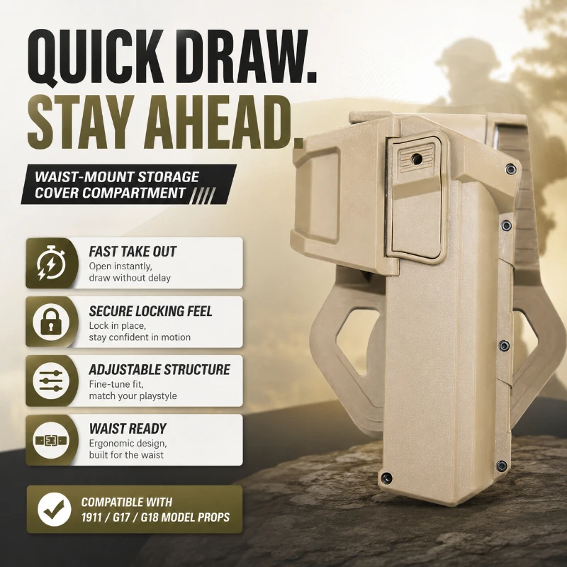 New Waist Belt Carry Pouch For G17 G19 1911 Built-in Torch Holding Space Portable Waist Holder