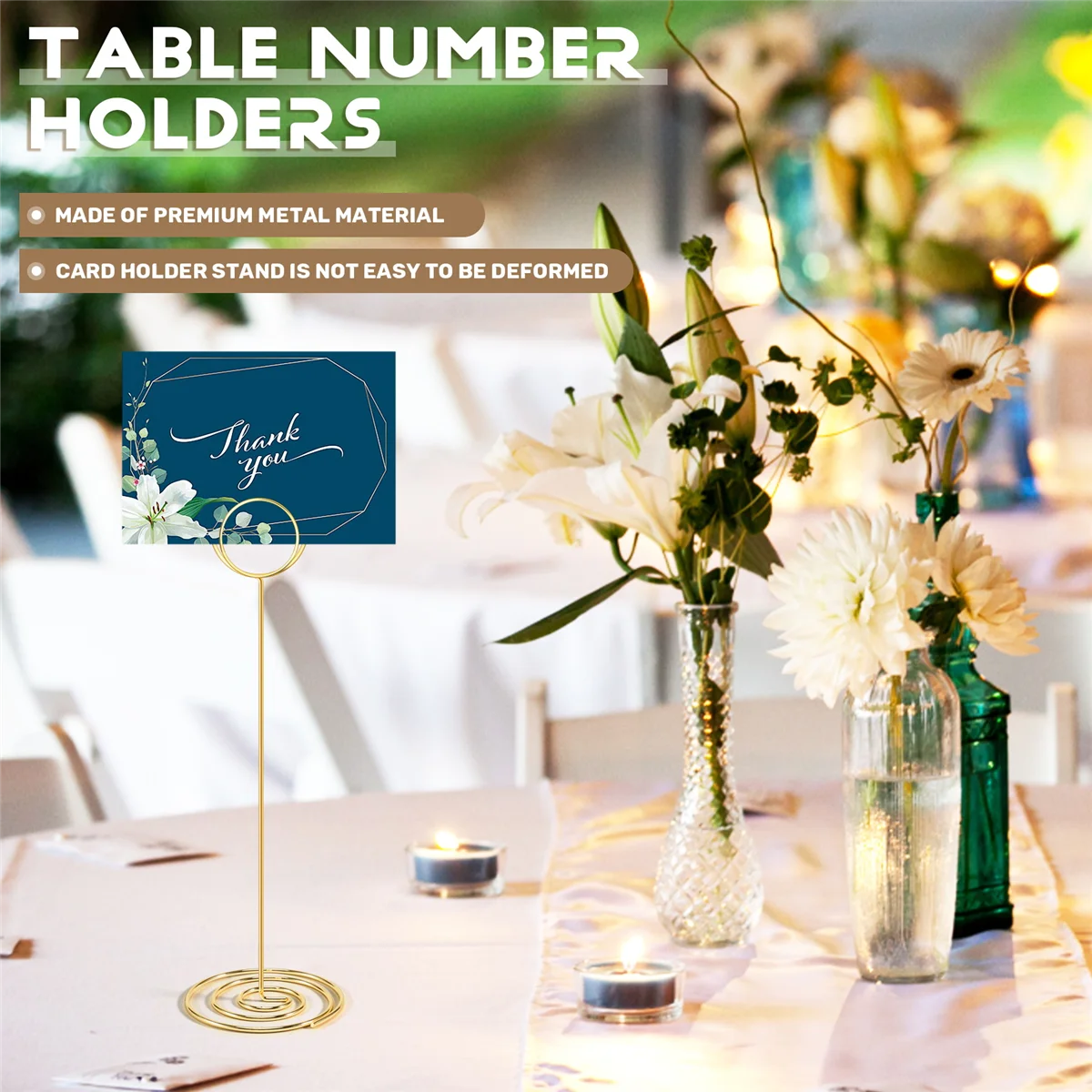 Table Number Holders 10Pcs - 8.75 Inch Place Card Holder Tall Table Number Stands for Wedding Party Graduation Reception