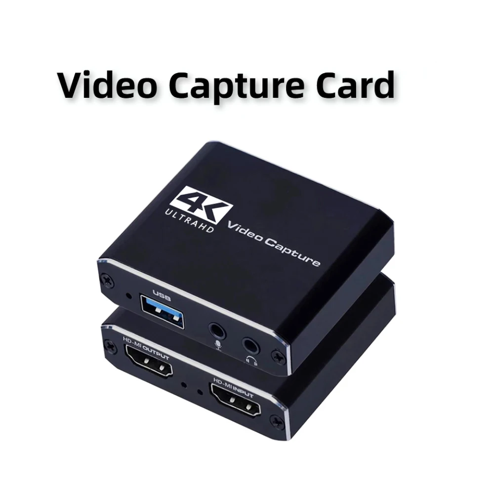 

USB 3.0 Video Capture Card 1080P Mini Recording Box with 4K Loop Out For PS4 Xbox Switch PC Game Camera Live Streaming Broadcast