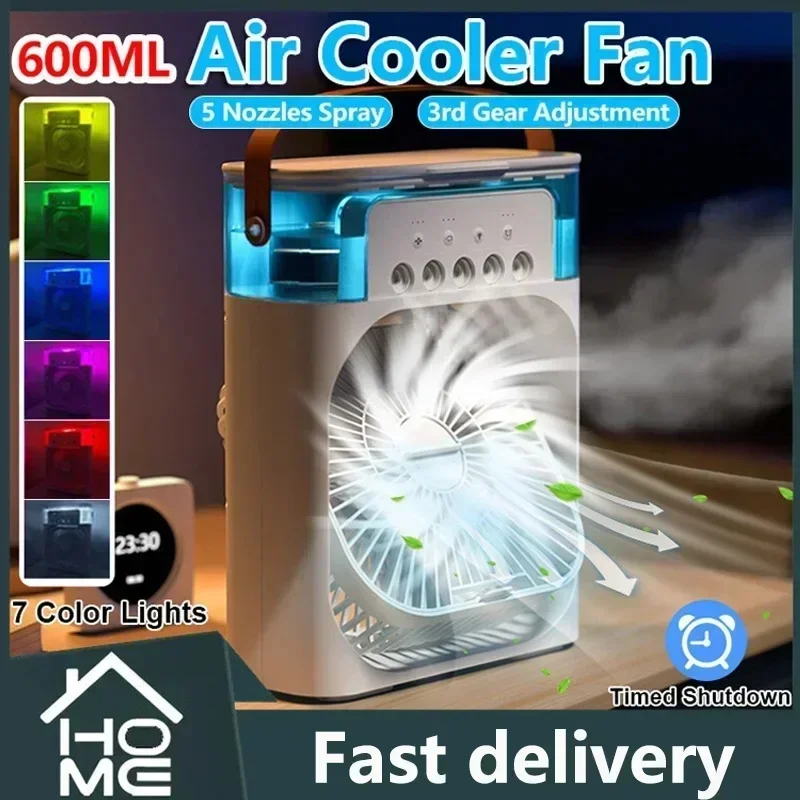 3 In 1 Fan AIr Conditioner Household Small Air Cooler LED Night Light Portable Humidifier Air Adjustment Fan Office Home Fan New