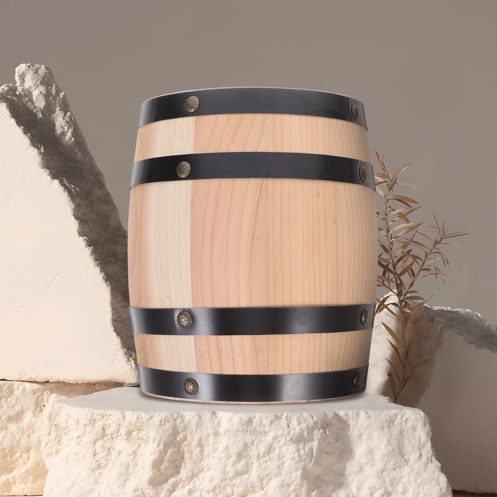 

1pcs Small Wooden Wine Decor Handcrafted Rustic Ornament For Bar Home Pub Miniature Craft Floor Standing Red Wine Decorative