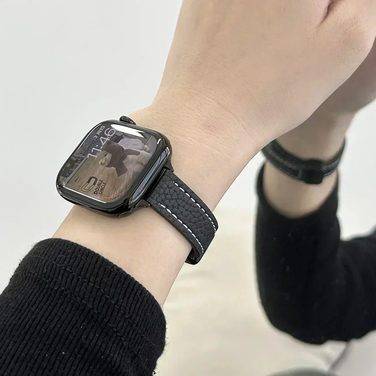 للطي مشبك الجلود حزام مغناطيسي ل أبل ساعة S10 42/46 مللي متر 9 8 7 6 SE 5 4 سليم حزام الساعات 38 40 44 مللي متر 45 مللي متر 41 مللي متر ل iwatch