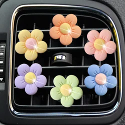 4pcs Car Decorations Cute Cartoon Flowers Car Air Conditioner Air Vent Small Flowers Personalized Interior Decoration Goddess
