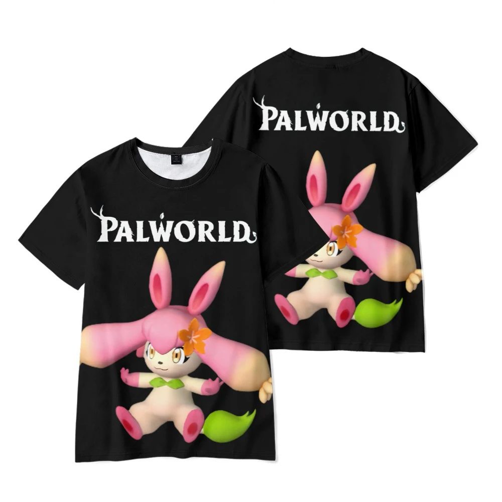 Palworld 3D Anime koszulka z nadrukiem młodzieżowa gra z krótkim rękawem Top dla dzieci