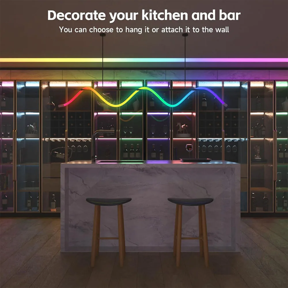 Striscia LED RGB 5V WS2812B Silicone flessibile LED Neon IP67 360 °   Luce pixel indirizzabile al neon a LED reticolata rotonda