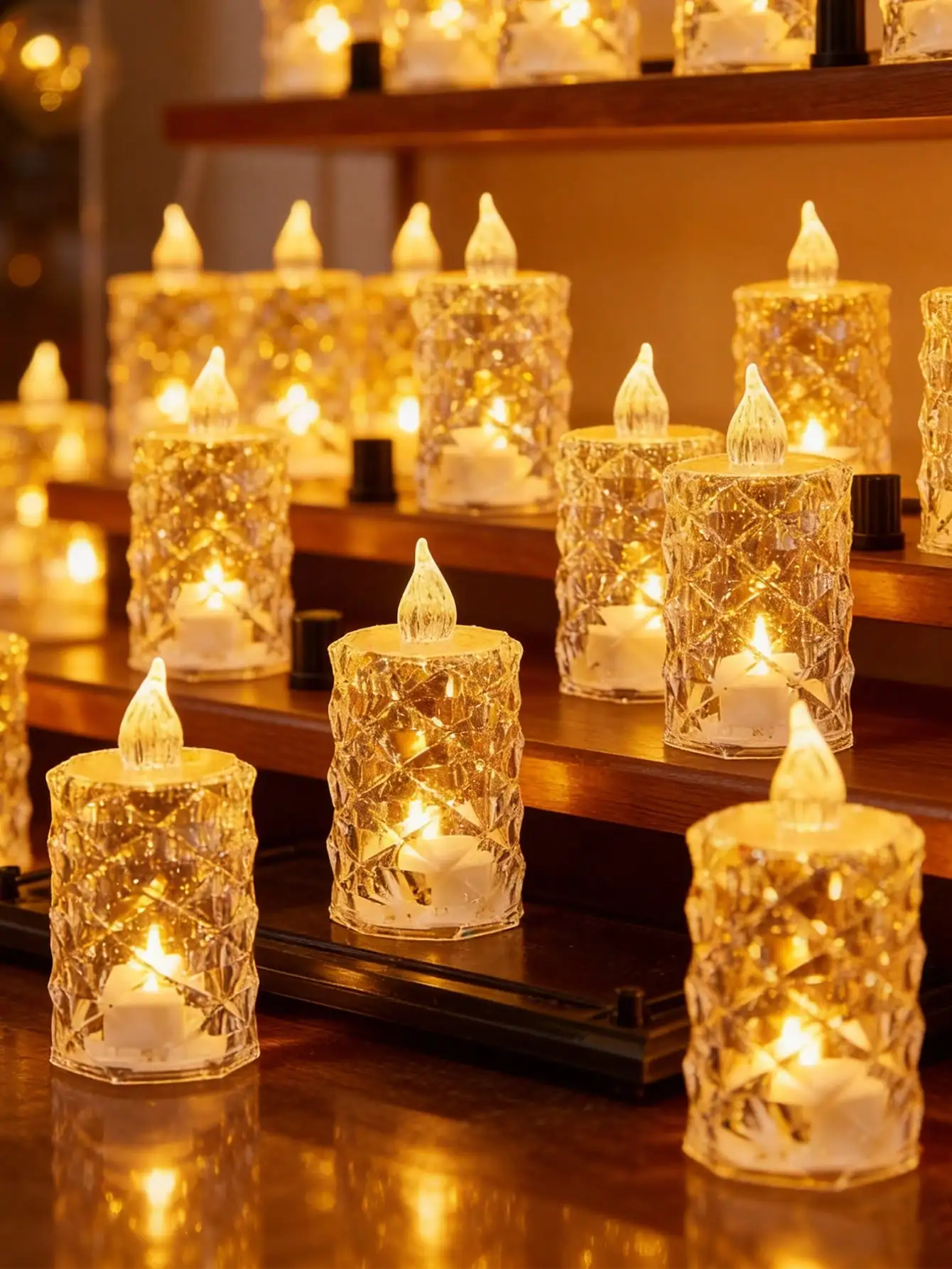 12/6/1pc-Flameless LED Tea Light Candles, Holiday Gifts And Romantic Atmosphere Decoration, Crystal Decorative Plastic Candles, Indoor Decoration, Perfect For Christmas, Party, Outdoor, Dining Table, Camping, Autumn Decoration, sh25050557650284150