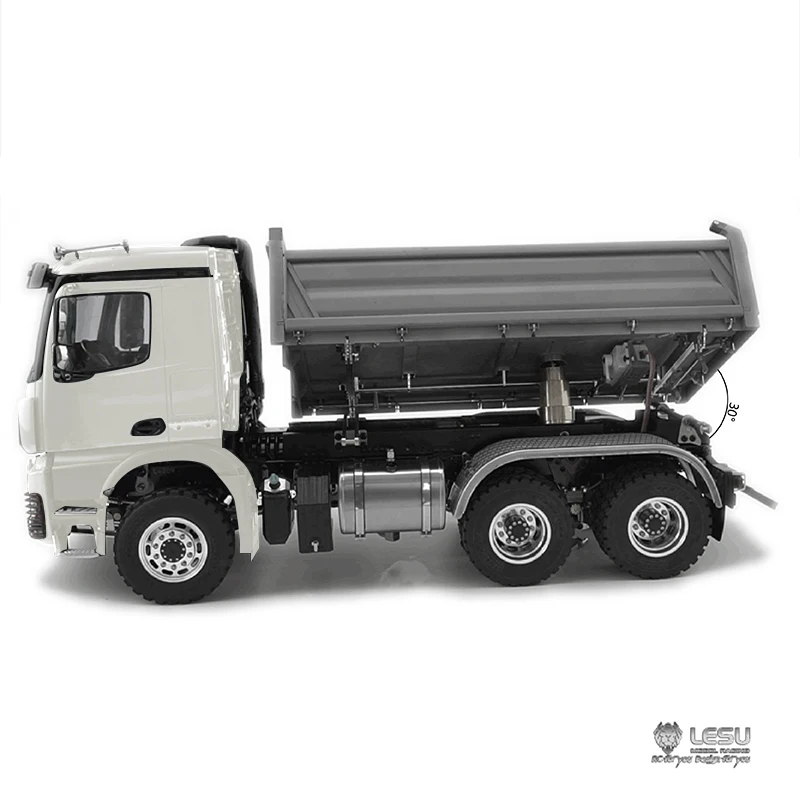 LESU 1/14 3348 Model 6*6 3Axles RC Three-Way Dumper Tipper Metal With Light Sound Toys Gift THZH1217