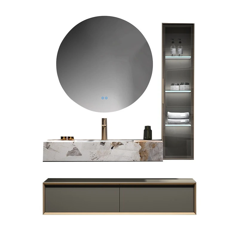 

Stainless steel rock slab seamless integrated basin, bathroom cabinet combination, toilet washbasin, wash basin