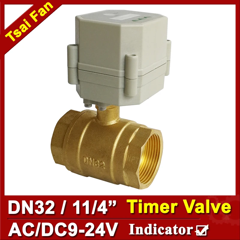 

11/4'' Time Control Electric Valve Full Port AC/DC9-24V BSP/NPT thread, Timer Controled Valve for automatic irrigation