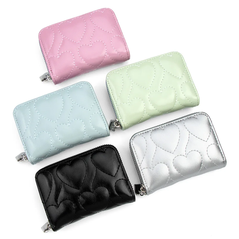 Men's PU Leather Accordion Card Holder with Zipper Closure and Multiple Card Slots Small Wallet for Daily Travel Essentials