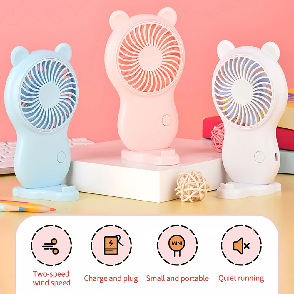 Portable Handheld USB Mini Fan USB Charging Strong Wind Fan Creative Office Desktop Hand-held Small Fan Pocket Fan