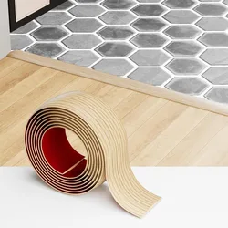 1PC 1M PVC Wood Floor Transition Strip Edge Closing Strip Self-adhesive Seam Strip Flat Buckle Dge Pressing Threshold strip
