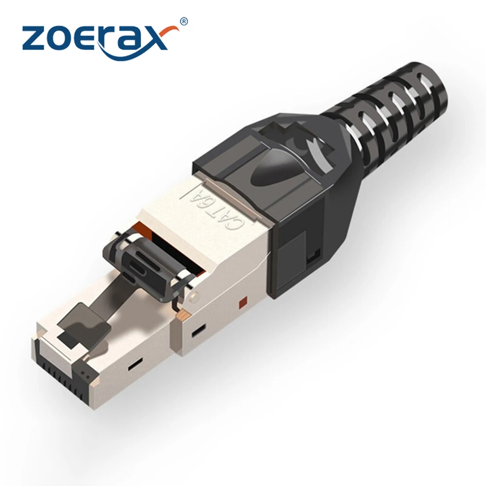 

ZOERAX 1 шт. RJ45 CAT8 Cat7 CAT6A разъем без инструментов без инструментов разъем RJ45 многоразовый экранированный для кабелей Ethernet POE