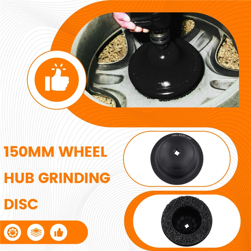 

【New-Sale】150Mm Grinding Discs Aluminum Wheel Hub Grinder Set Rust Removal Paint Sheet Metal Polishing Tool