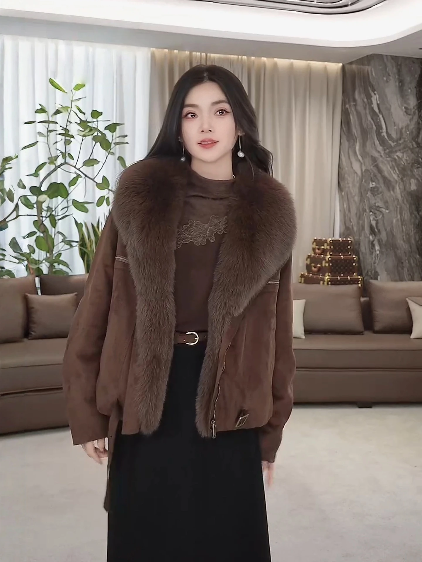 Camada Base Térmica com Detalhes em Renda e Forro de Lã, Ajuste Slim, Versátil para Outono e Inverno da Qianyu Laila