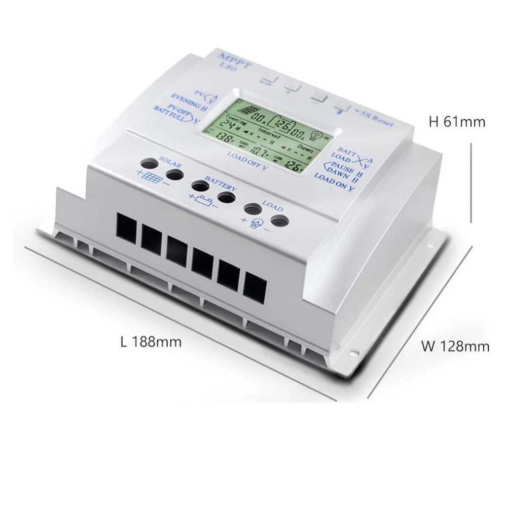 Imagem -06 - Ecgsolax Mppt Controlador de Carga Solar 60a 80a Auto 12v 24v Max 50vdc Entrada Regulador Solar com Display Lcd Usb 5v 1.5a Saída