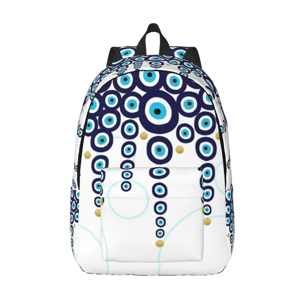 

Пользовательские подвесные бусины от сглаза синего и золотого цвета, рюкзак для ноутбука, повседневная сумка для книг для школьников, сумка Nazar Hamsa Boho