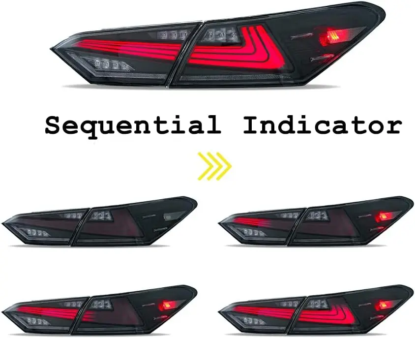 Luces traseras LED para Toyota Camry 2018 2019 2020 2021 2022 luces traseras transparentes animación DRL conjunto de señal de giro de freno