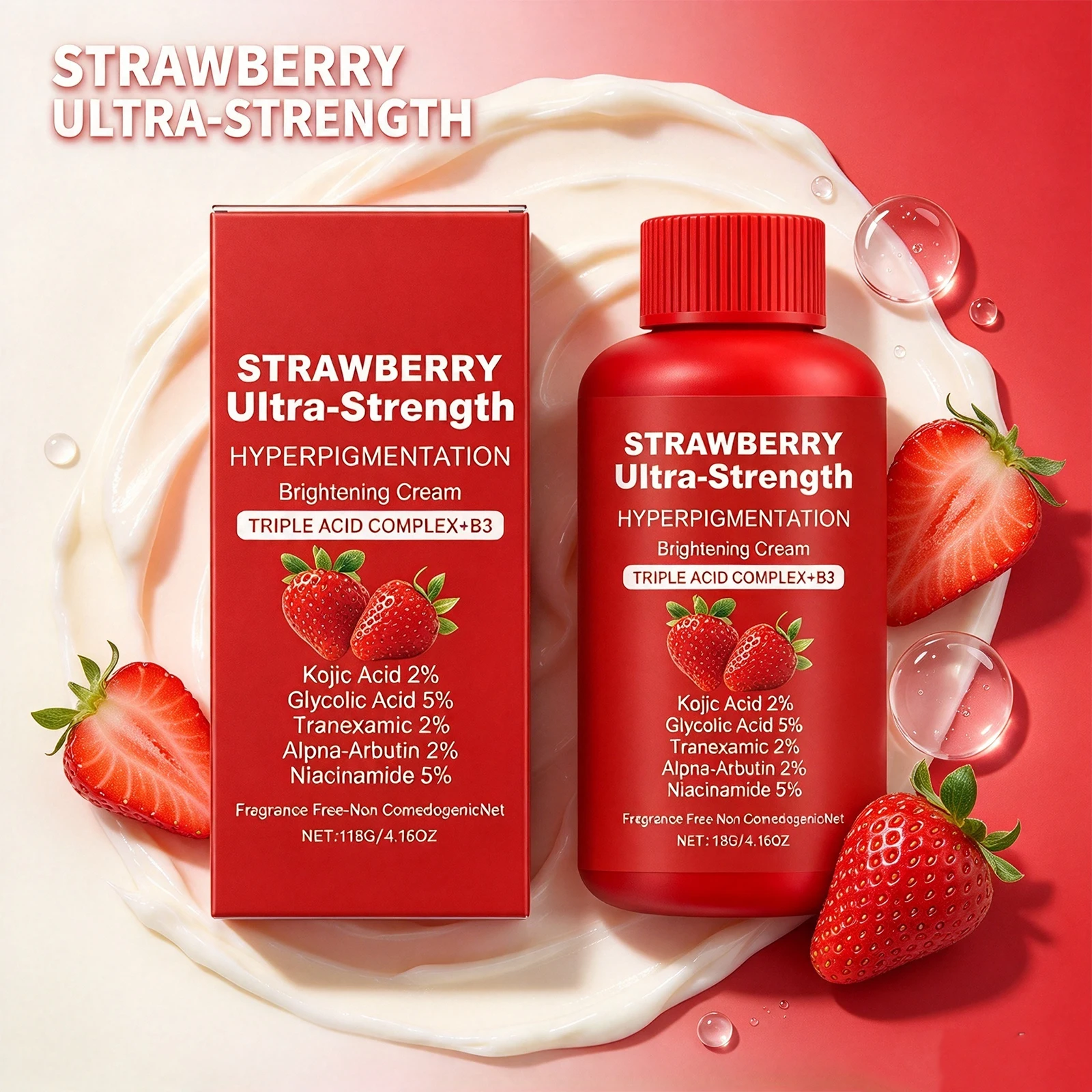 Strawberry Body Cream Long-Lasting Moisturizing Brightening Glow Smooth Silky Fragrance Skincare Nourishing Winter Body Care