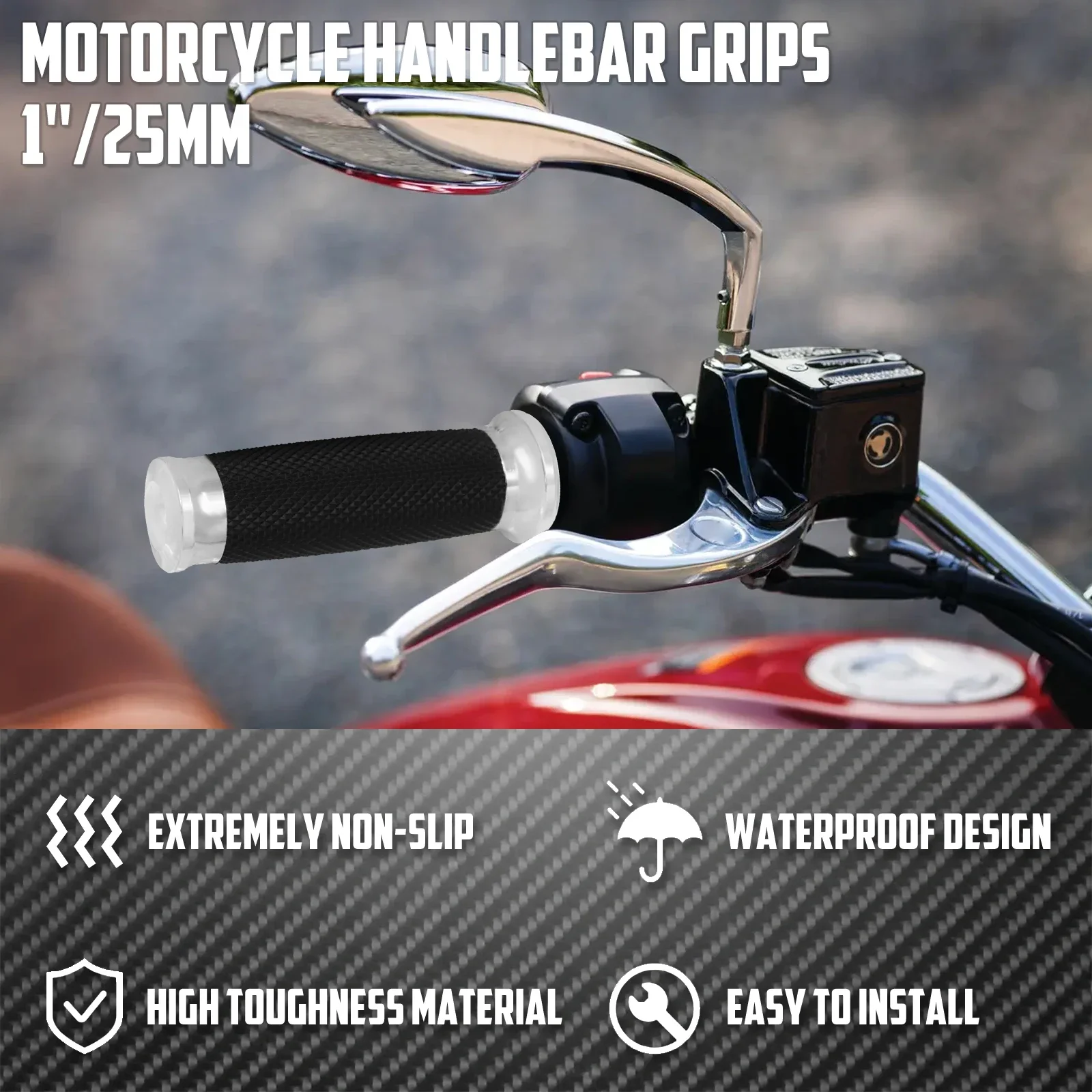 

Motorcycle 1"25mm Hand Grips Handle Bar For Harley Touring Road Street Glide Sportster 883 1200 72 XL Dyna VRSC Softail Custom