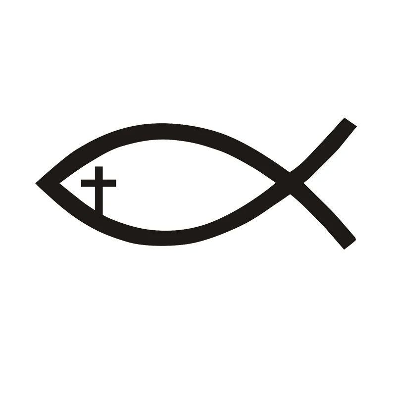 JESUS FISH Vinyl Decal Sticker Car Window Wall Bumper God Religious Symbol Cross Laptop Decal Sticker