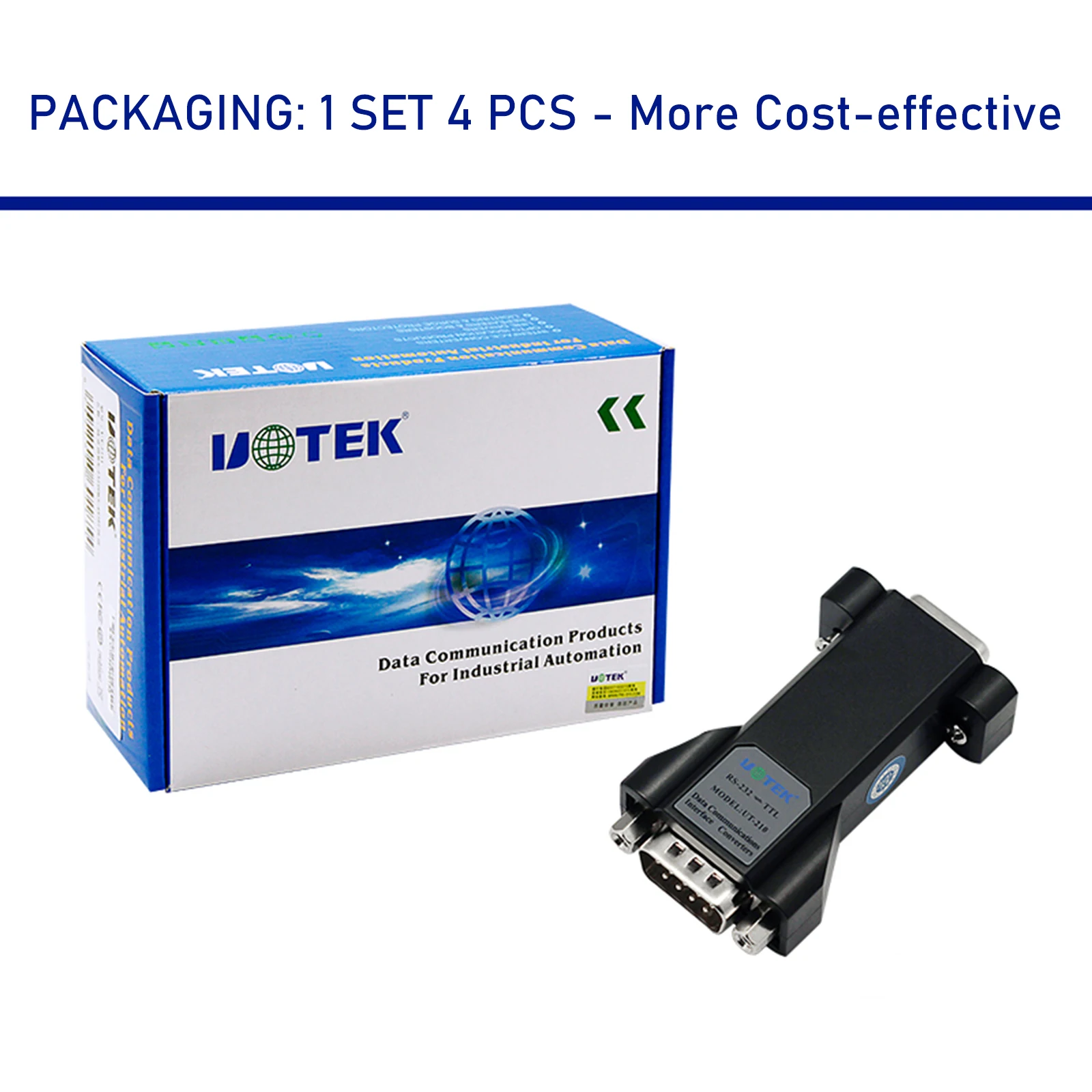 UOTEK Industrial Grade RS-232 RS232 to TTL Converter Output 5V COM DB9 Connector Adapter Supports All Operating System UT-210