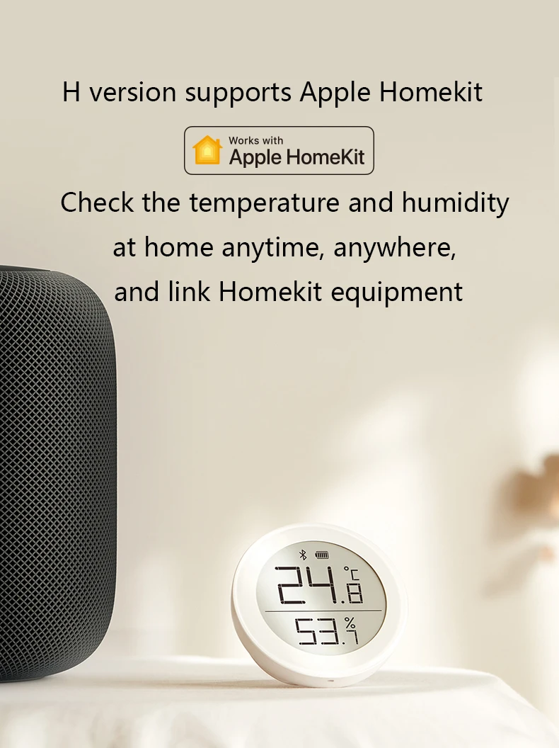 Qingping Temperature Humidity Sensor Digital High-precision Indoor LCD Screen Data Automatic Recording For Xiaomi Apple HomeKit