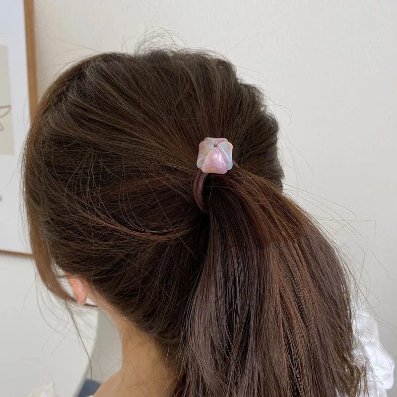 YHJ Tulip Flower corda per capelli per ragazze francia semplice coda di cavallo alta corda elastica per capelli in acetato fasce per capelli accessori per capelli per le donne