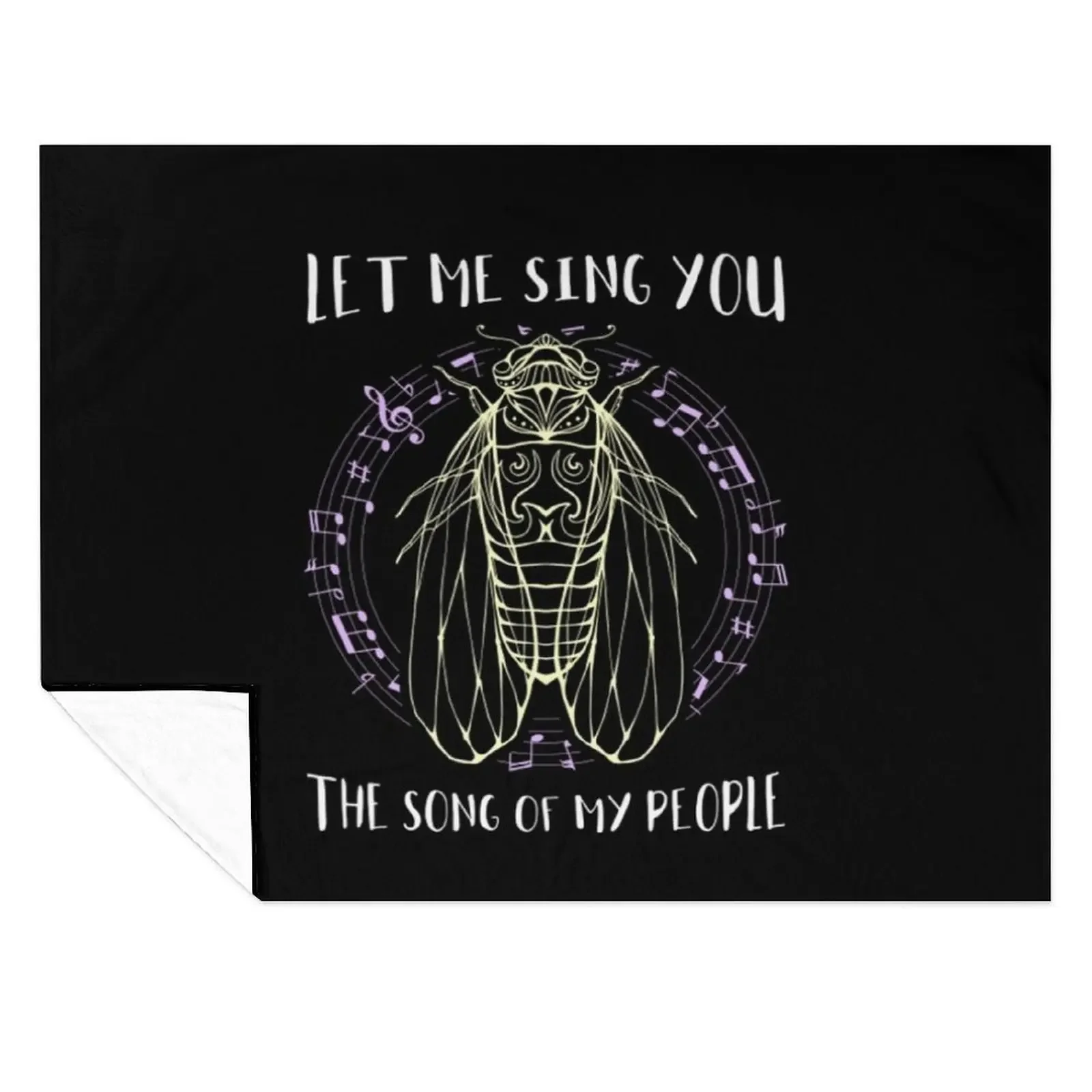 

Let Me Sing You The Song Of My People Cicada Line Art Throw Blanket Luxury St Beach Shaggy Blankets