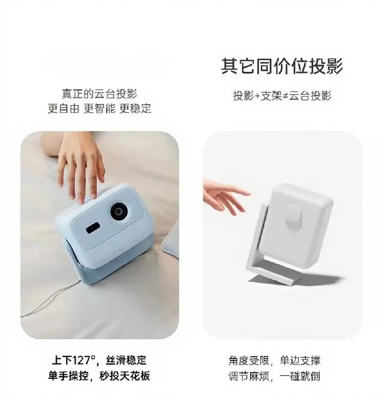 Projection Nano 2 Intelligent Pan Tilt Projector for Home Living Room Bedroom Small Portable Projector