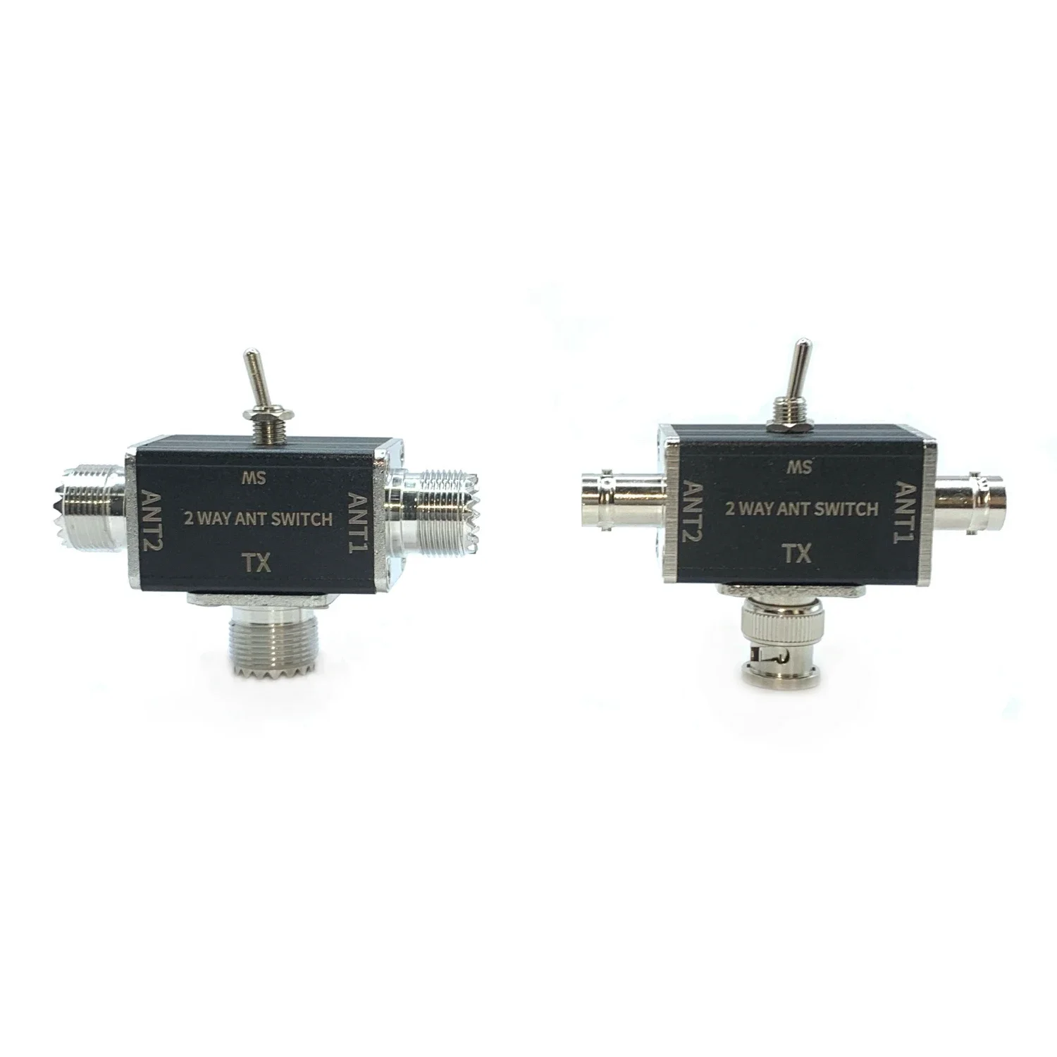 2-Way Manual Coaxial Antenna Switch Adapter Converter for Radio Antenna, with OFF and Ground Protection Function