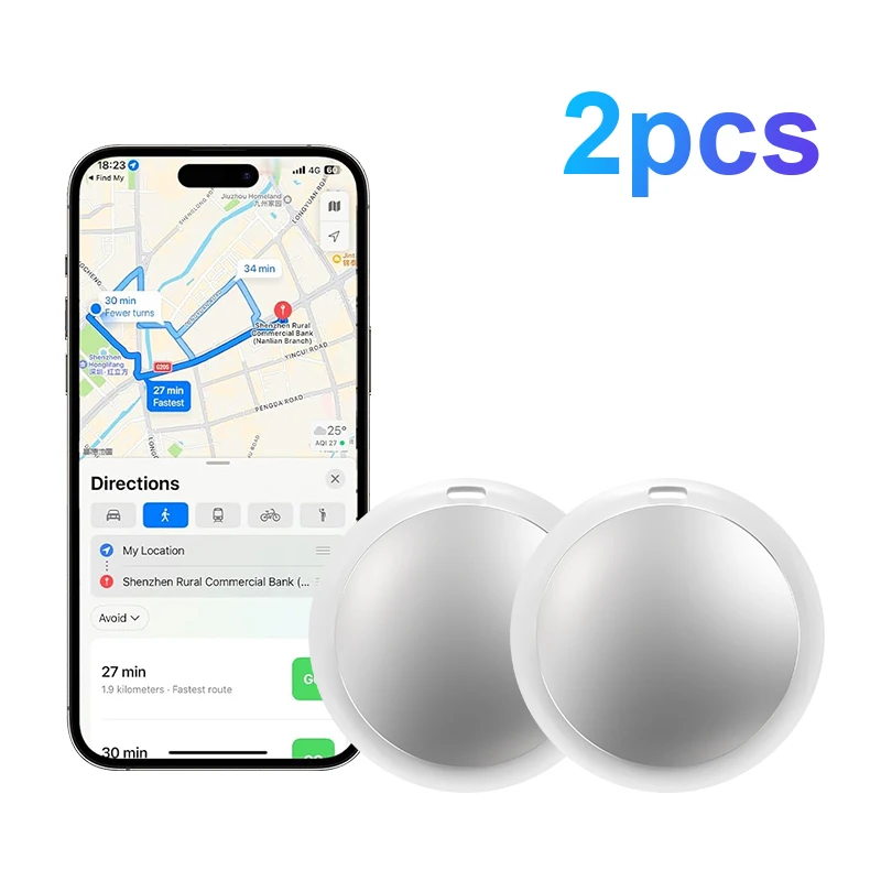 

2 шт. мини-трекеры Smart Tag для предотвращения потери, совместимые с Apple Find My, для поиска ключей, кошельков, багажа, домашних животных