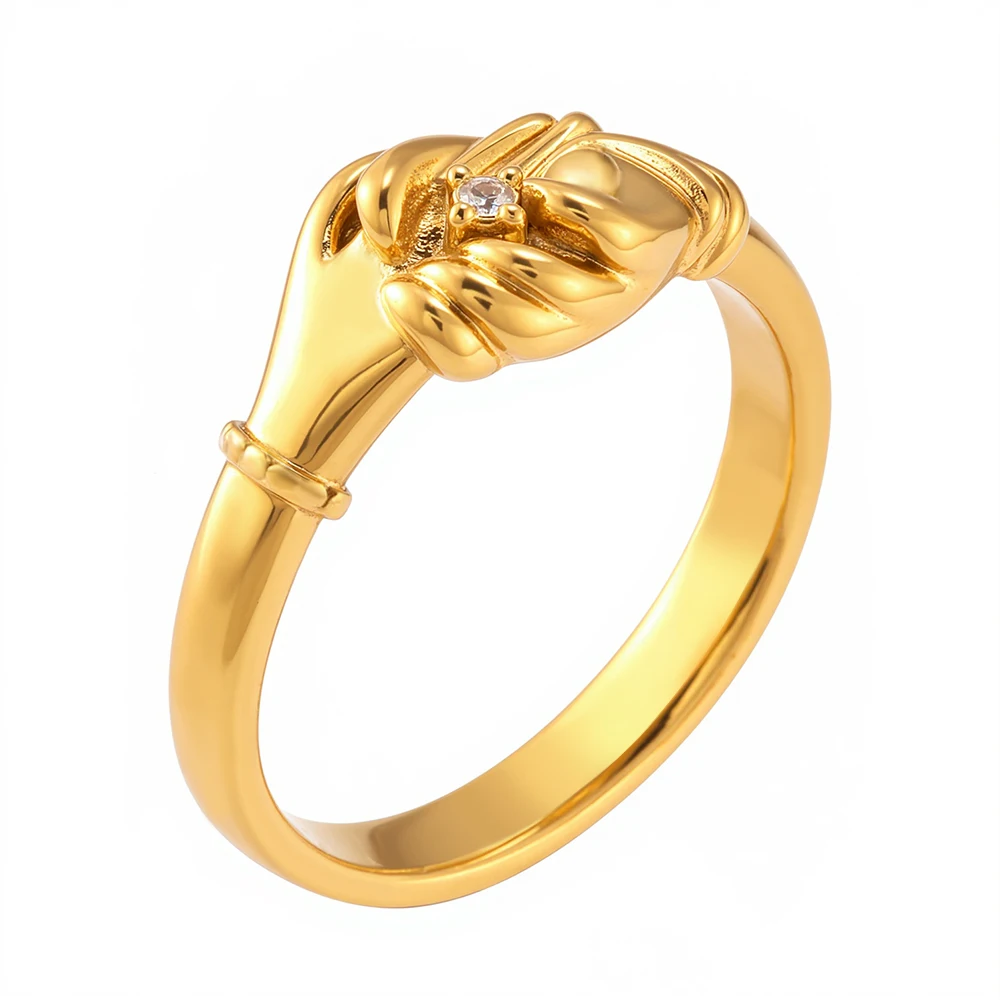 JINHUI Fashion Stainless Steel Rings Women Integrated Ring 2022 Gold Color Jewelry Wholesale Accessories Gift